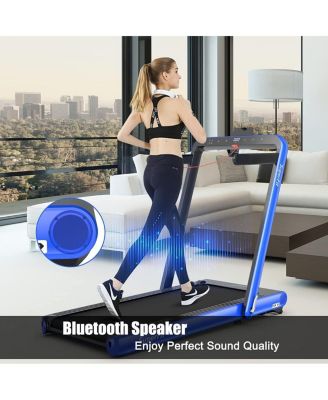 4.75HP 2 In 1 Folding Walking Pad Treadmill with Remote APP Control