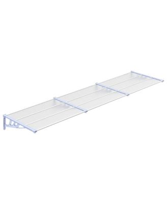 Door Canopy Gray and Transparent 141.1"x35.4" Polycarbonate