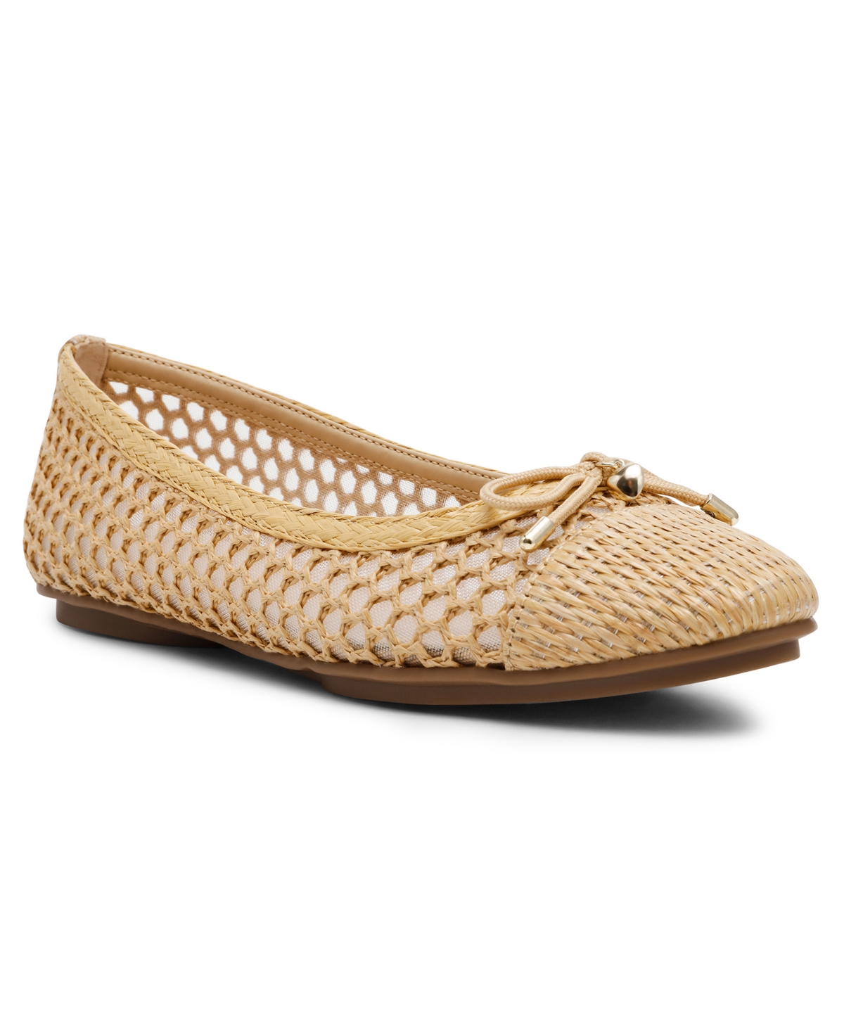Anne Klein Women's Luci Raffia Cap Toe Ballet Flats In Natural Raffia