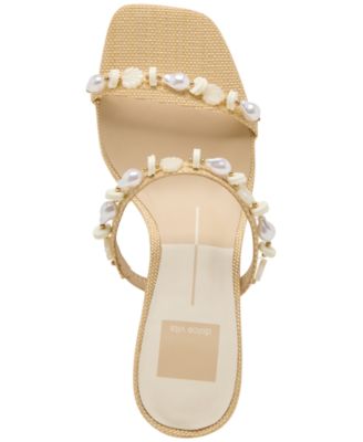 Women's Grason Beaded Double-Band Kitten-Heel Dress Sandals