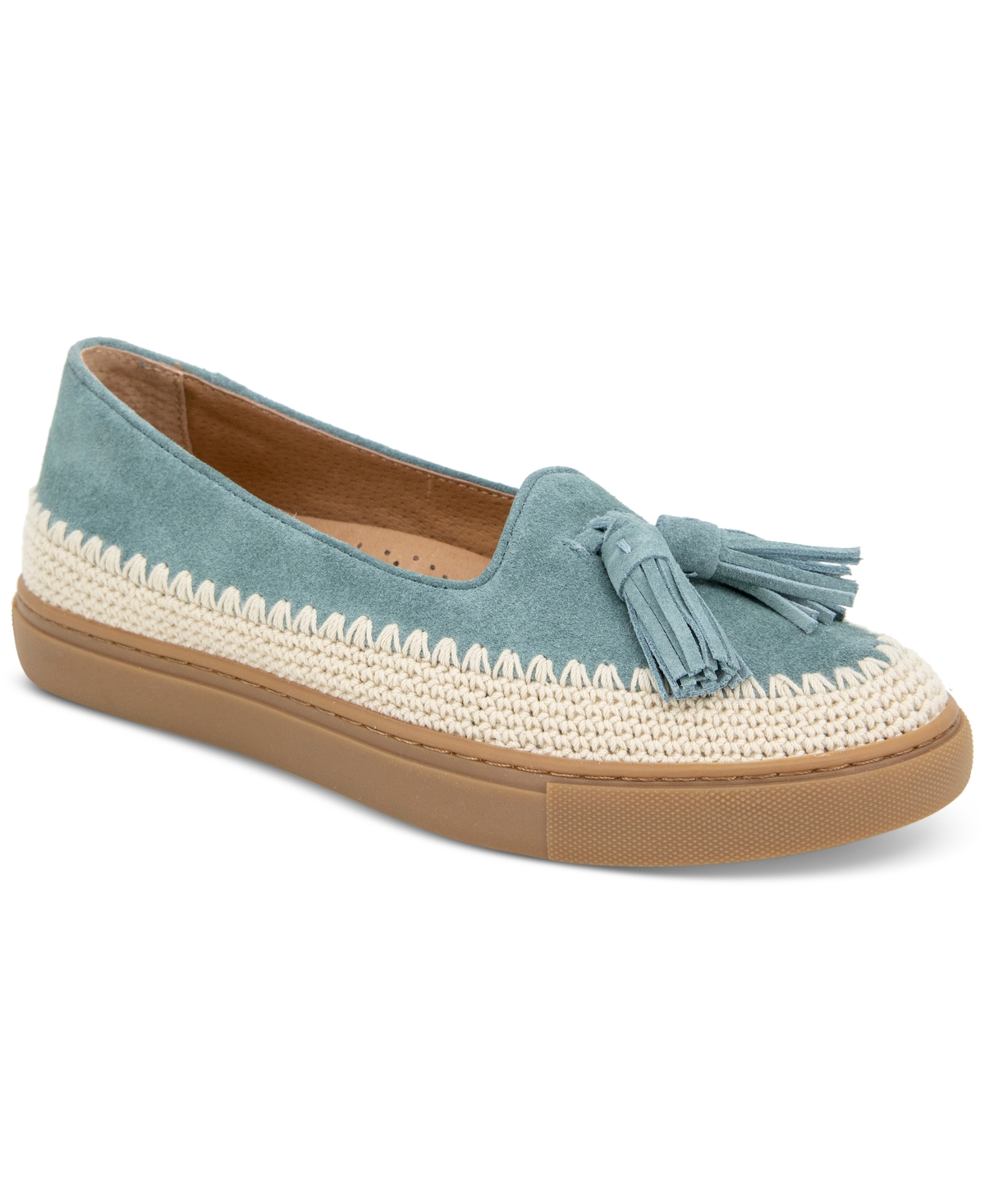 Women's Citrus Tasseled Espadrille Flats - Light Blue Suede