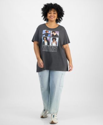 Trendy Plus Size Cotton Whitney Houston Graphic Tee