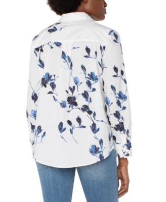 Women's Long Sleeve Classic Fit Button Front Top