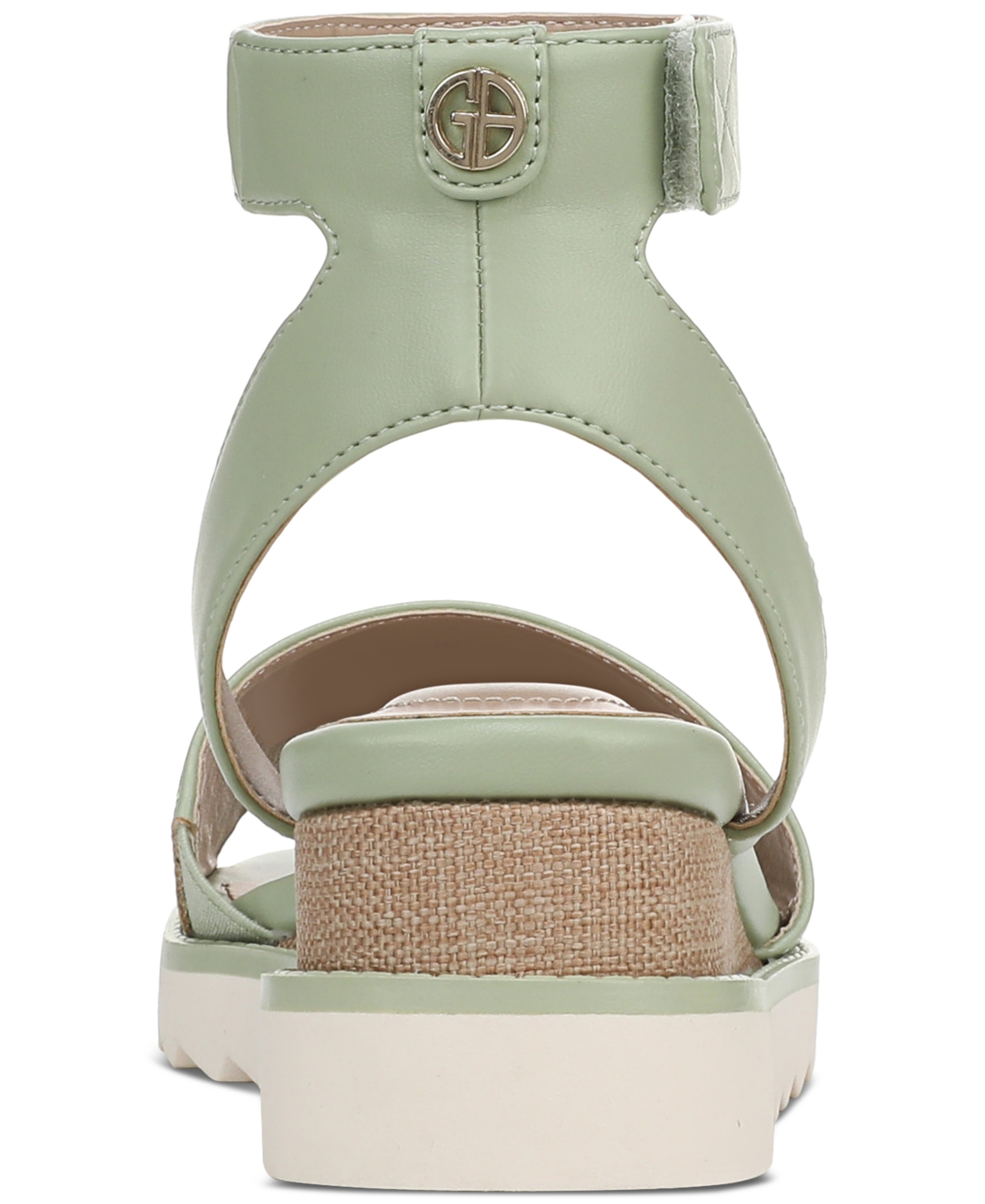 Shop Giani Bernini Women's Constancia Ankle Strap Wedge Sandals, Created For Macy's In Tender Green