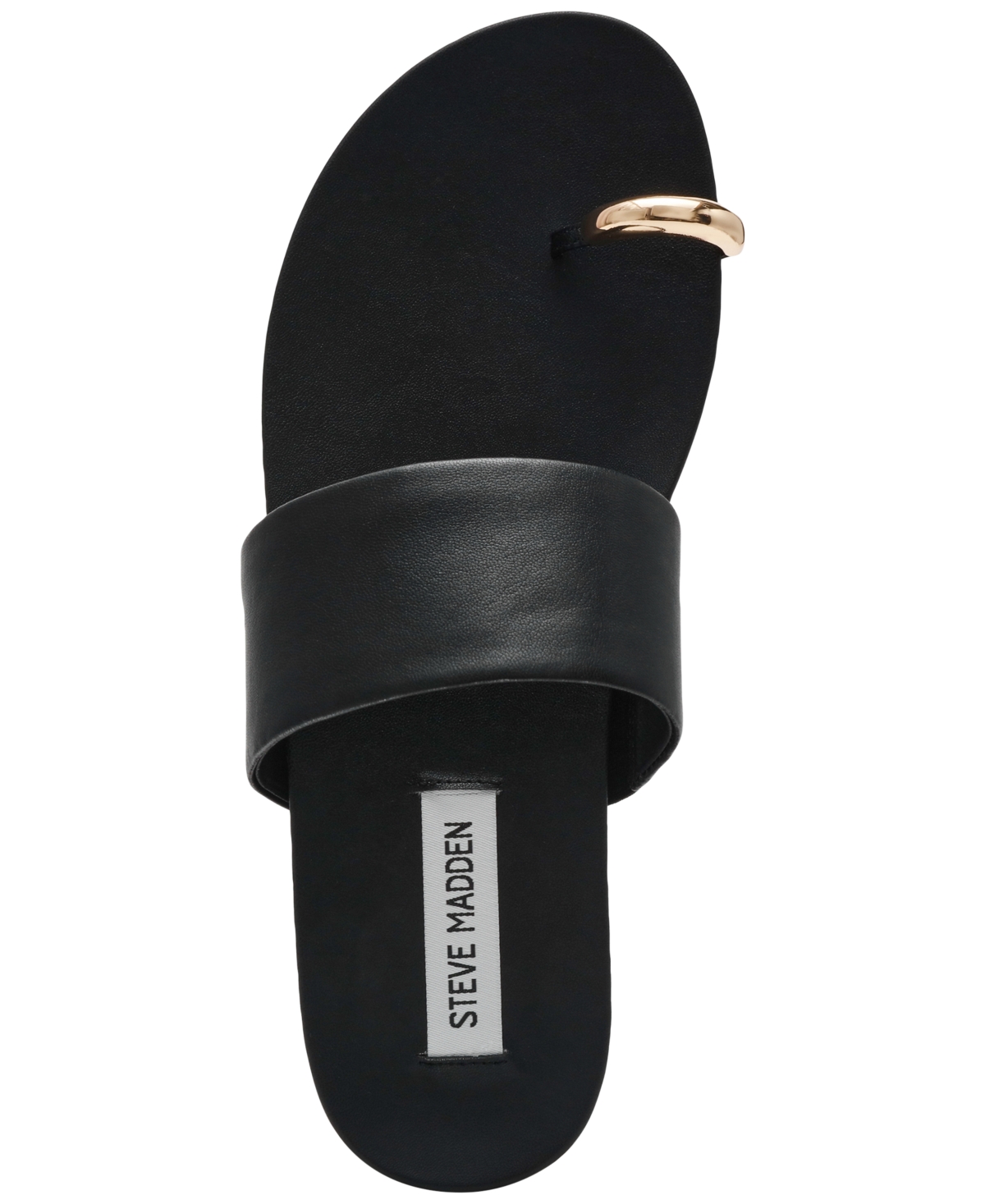 Steve Madden Women's Dove Toe-ring Sandals In Black Leather