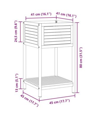 Garden Planter Brown Solid Acacia wood, Powder-coated steel Medium