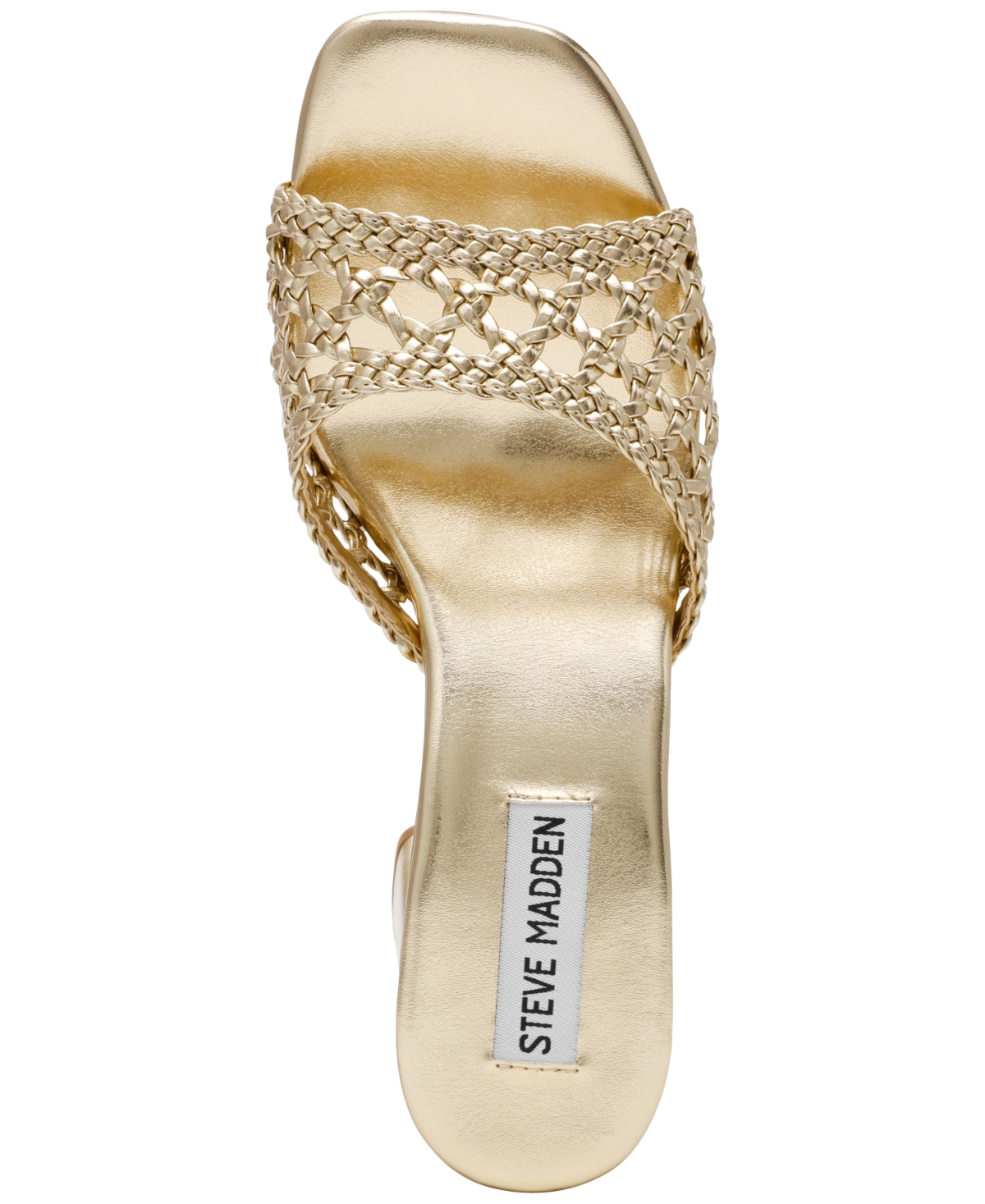 Steve Madden Women's Mania Woven Block-heel Sandals In Gold Metallic