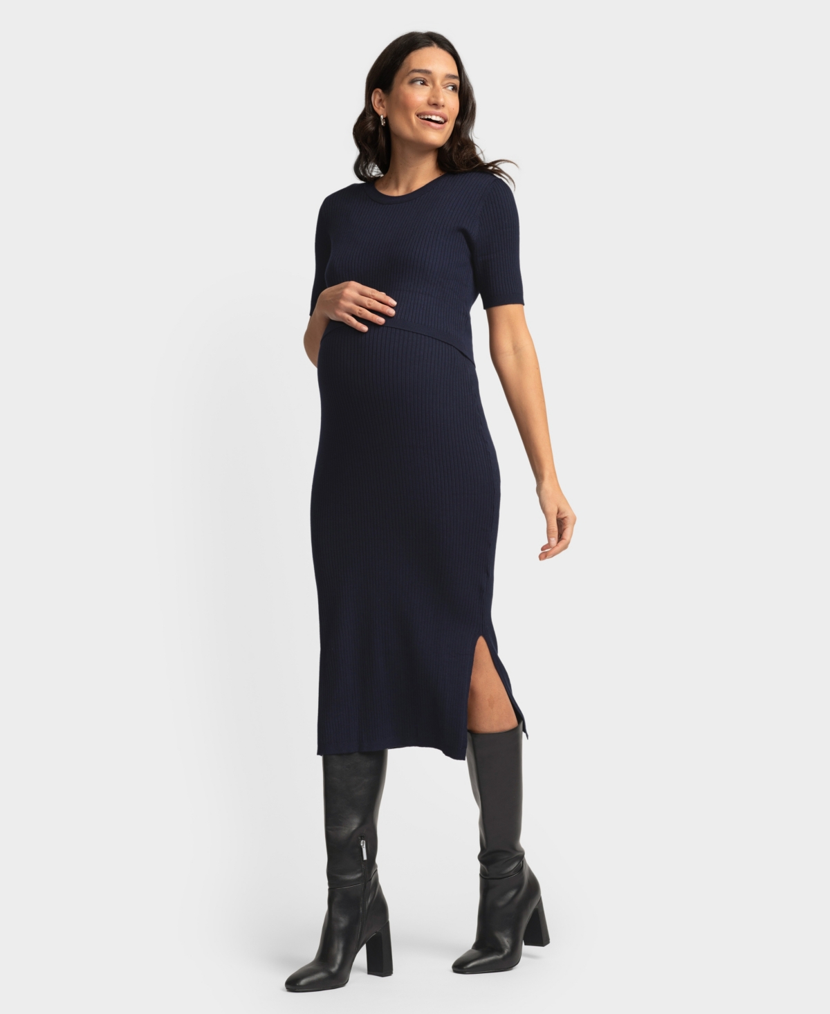 Shop Seraphine Women's Maternity Nursing Dress In Navy