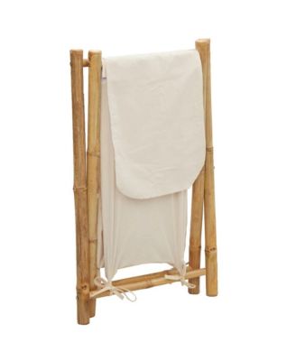 Laundry Basket Cream White 17.7&amp;quot;x21.7&amp;quot;x25&amp;quot; Bamboo
