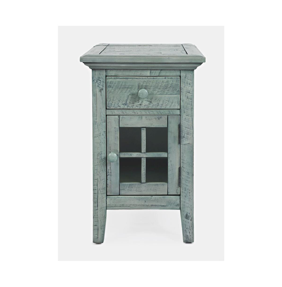 Rustic Shores Distressed Acacia Usb Charging Chairside End Table
