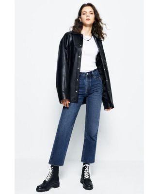 Manhattan High Rise Straight Ankle Jeans