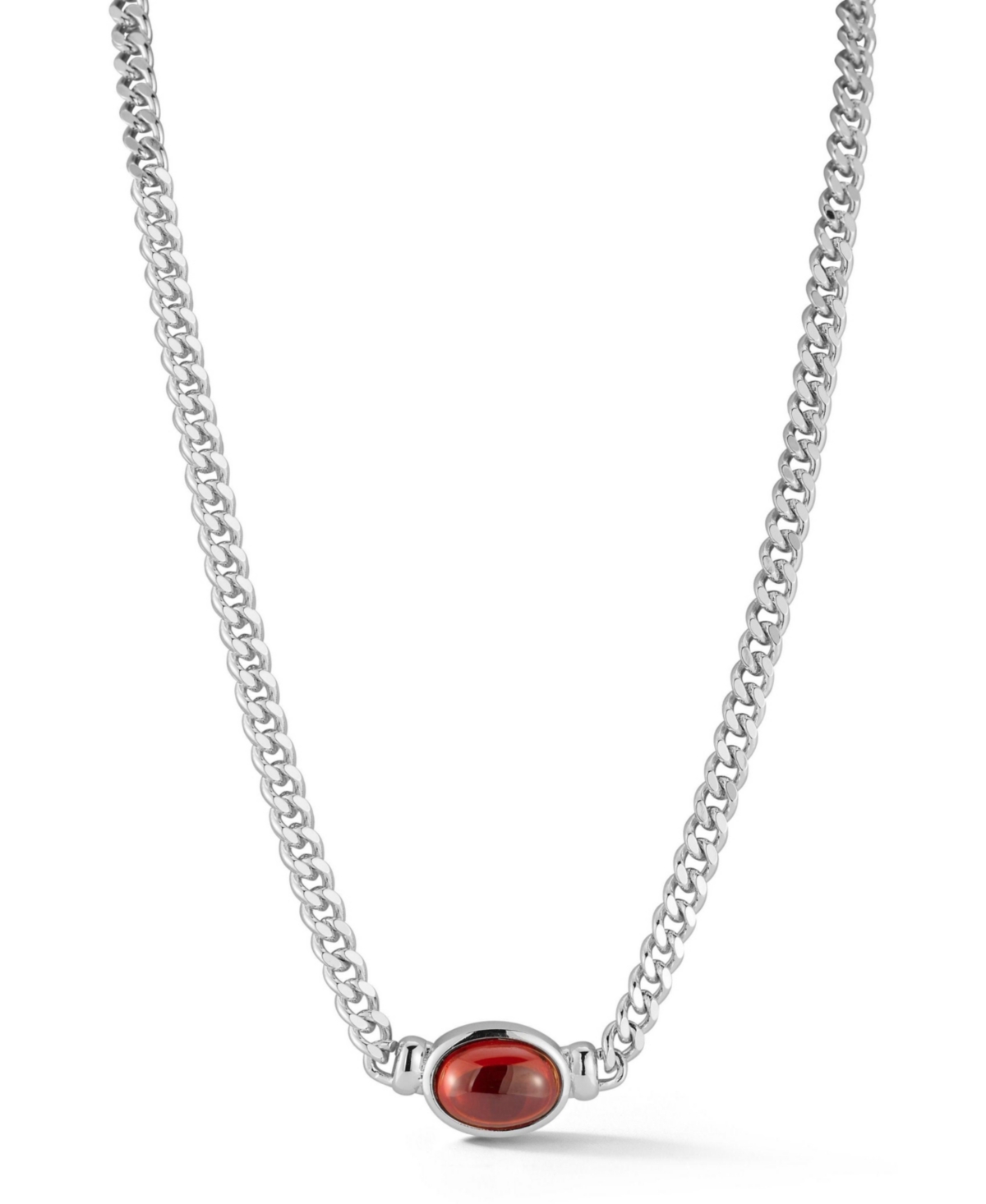Gold Plated Crystal Curb Chain Necklace - Gold