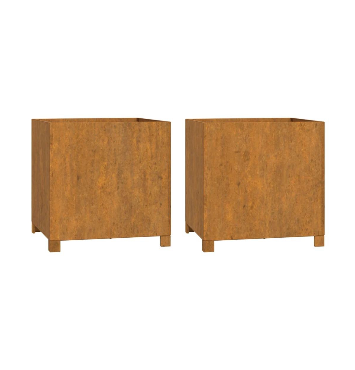 Planters with Legs 2 pcs Rusty 19.3"x18.5"x19.7" Corten Steel