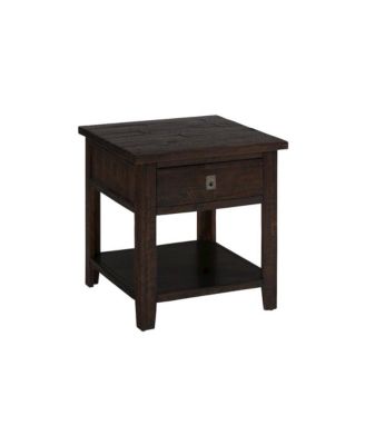 Kona Grove Distressed Rustic Solid Acacia Square End Table