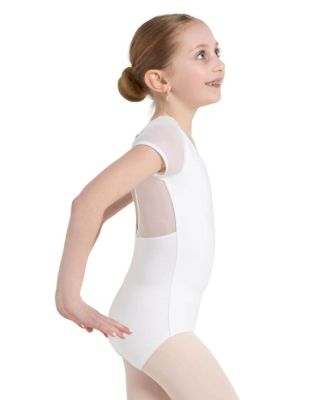 Juniors' Puff Sleeve Keyhole Back Leotard - Girls