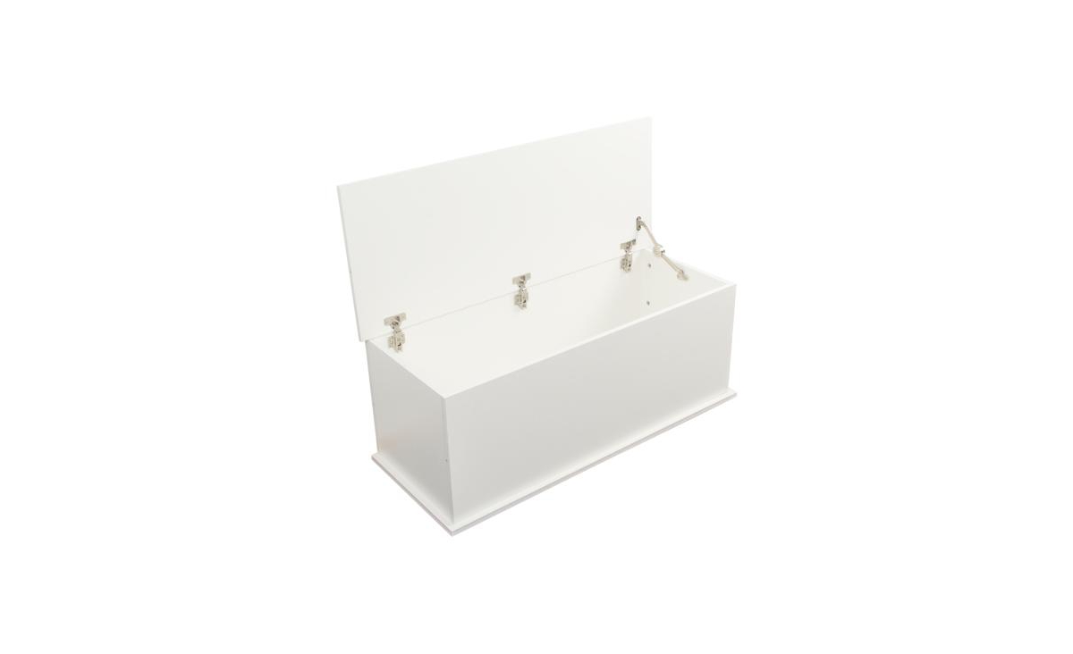 Storage Chest Trunk, Lift Top Wood Box for Entryway Bench Organizer Home Furniture - White