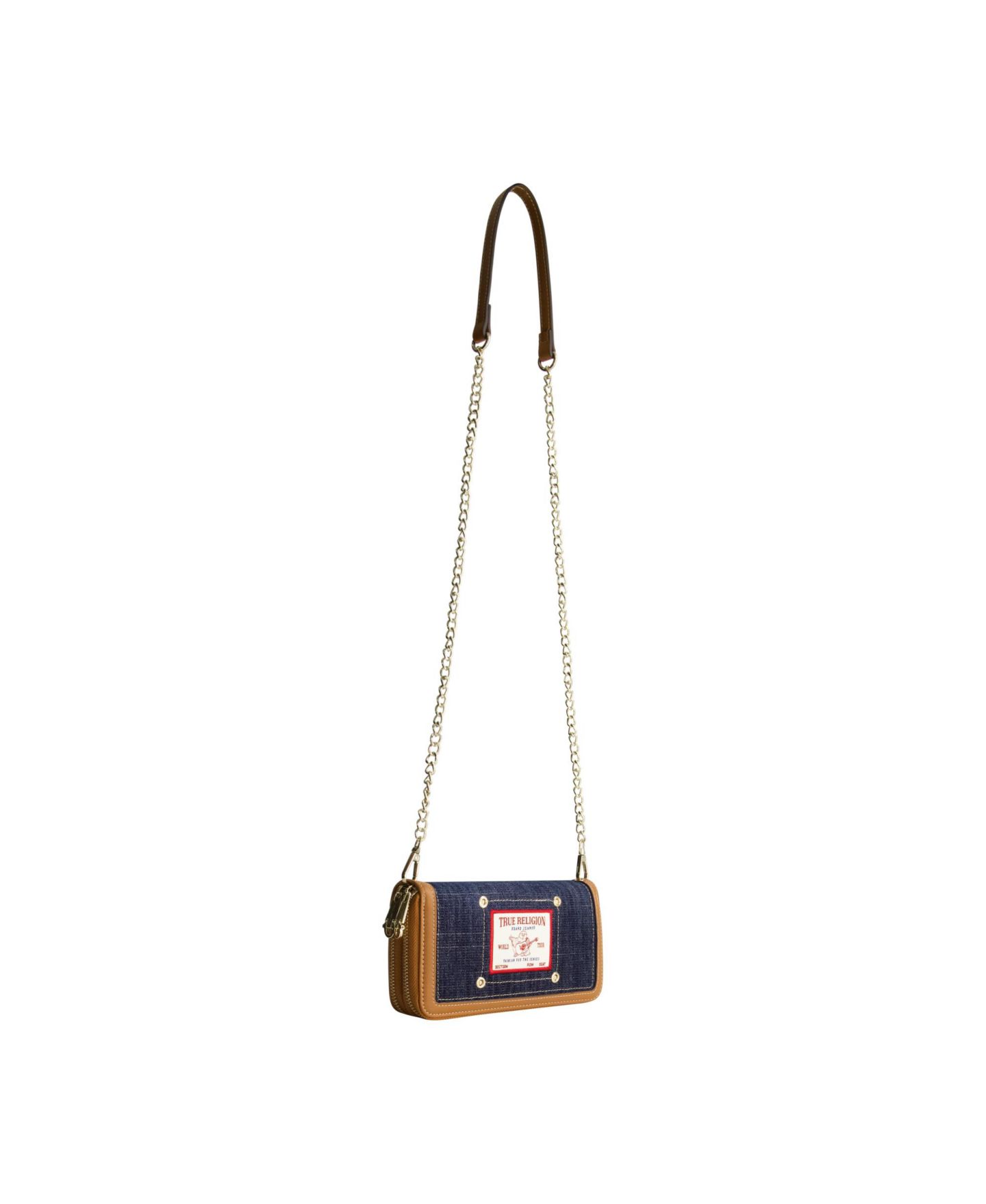 Кошелёк True Religion Buddha Patch Double Zip Chain Wallet, цвет: Тёмный синий — фото 3
