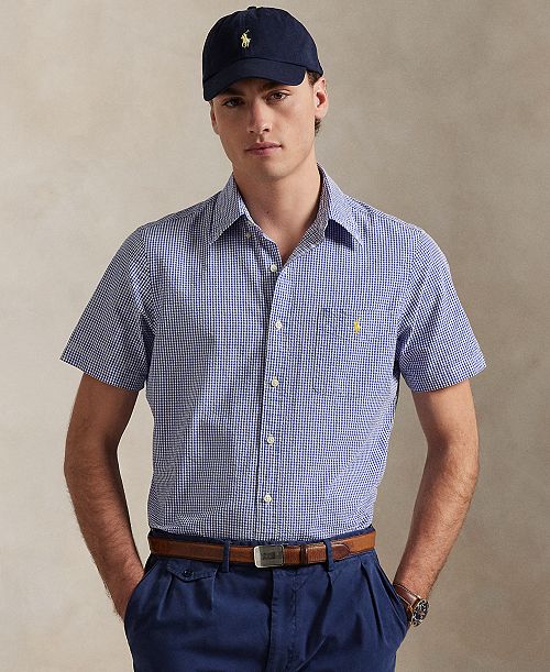 alfani Polo Ralph Lauren Men's RL Prepster Classic-Fit Checked Seersucker Shirt Men's Fashion & Accessories