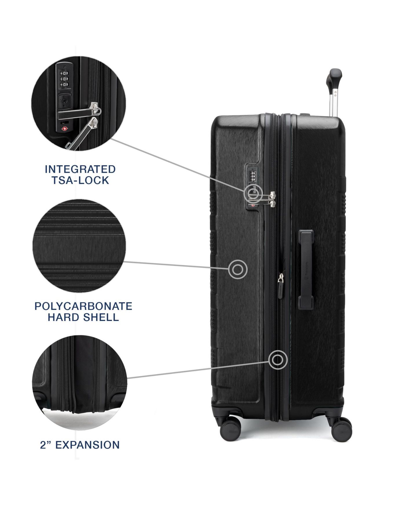 Чемоданы Travelpro Walkabout 7 Hardside Luggage Collection, цвет: Чёрный — фото 11