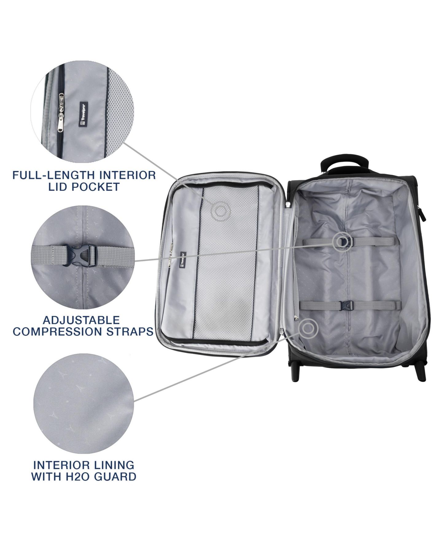 Чемодан Travelpro WalkAbout 7 Medium 2-Wheel Carry-on Expandable Rollaboard, цвет: Чёрный — фото 9