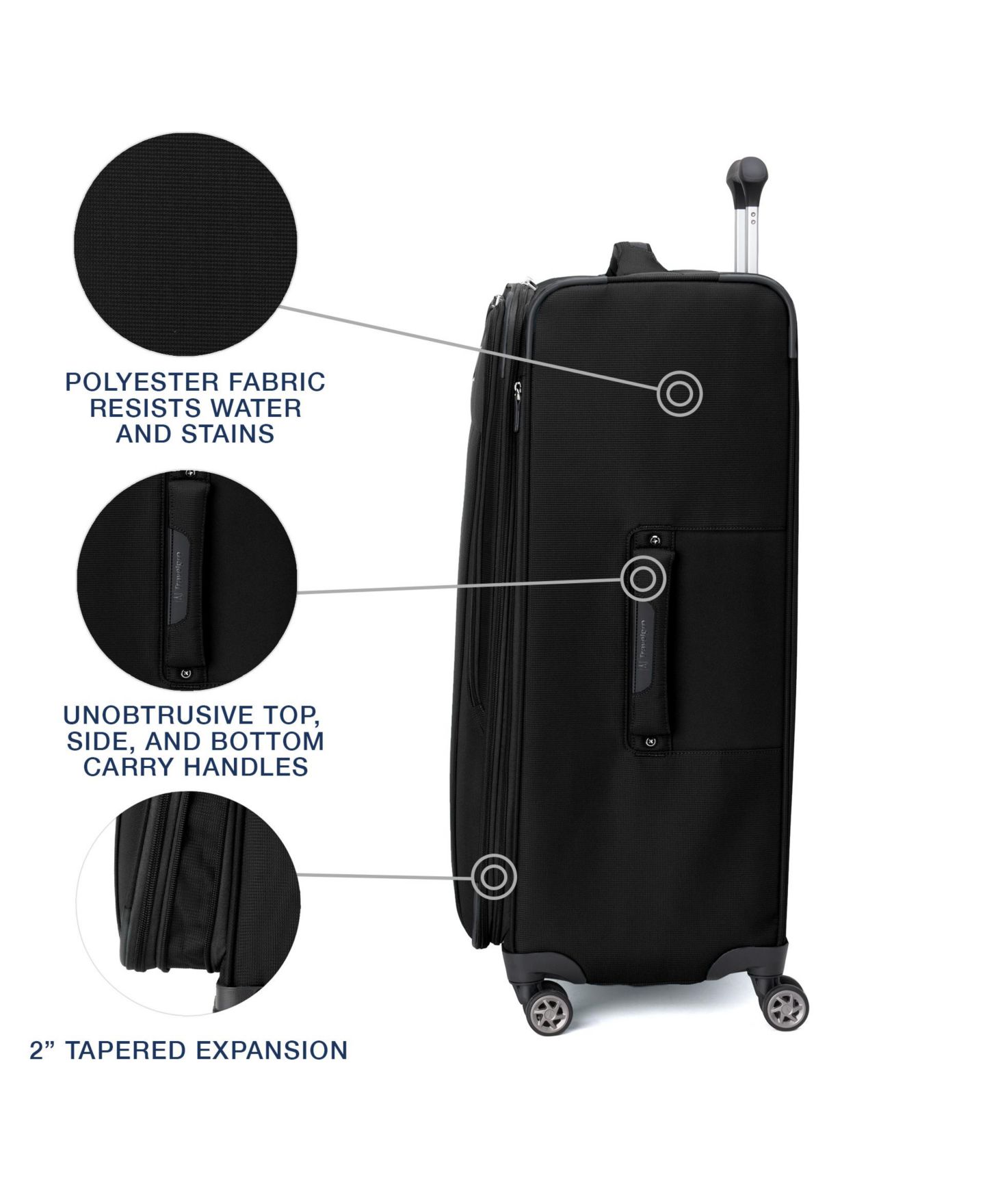 Чемодан Travelpro WalkAbout 7 Large Softside Check-in Spinner, цвет: Чёрный — фото 10