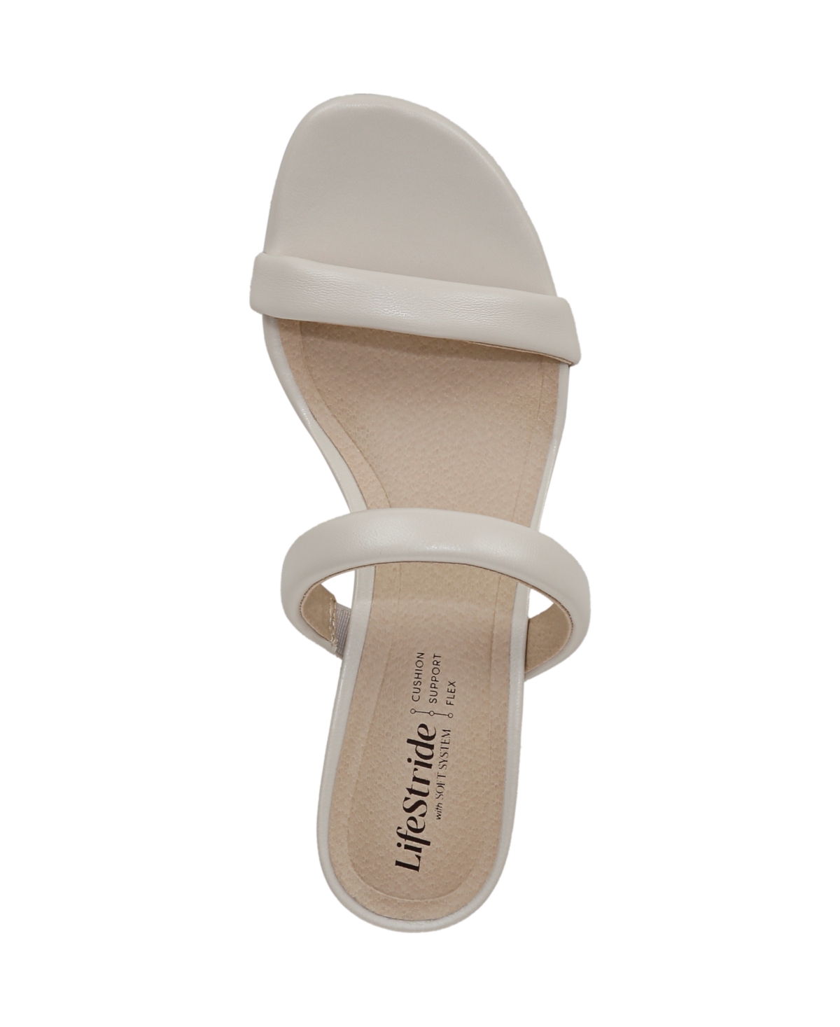 Shop Lifestride Women's Nalani Open Round Toe Slide Dress Sandals In Bone Faux Leather