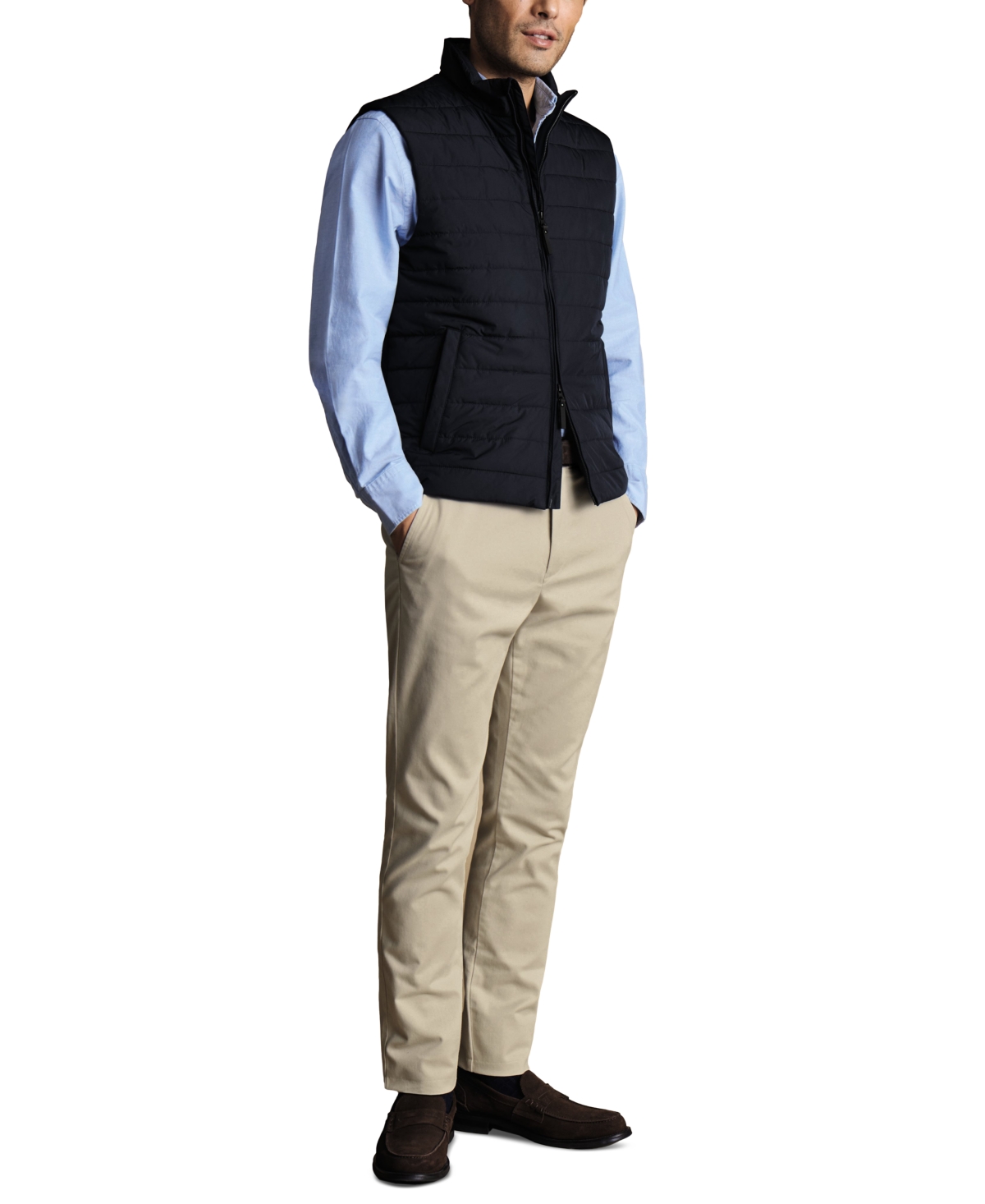 Men's Lightweight Quilted Gilet - Navy Blue