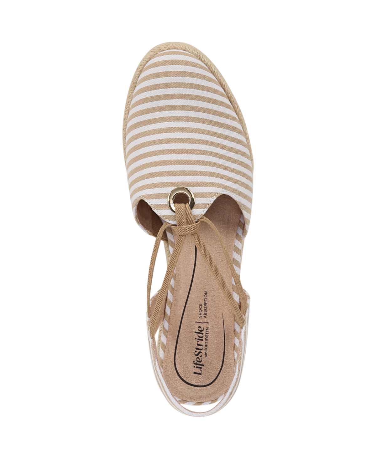 Lifestride Women's Kennedy Closed Almond Toe Wedge Espadrilles In Tan Canvas