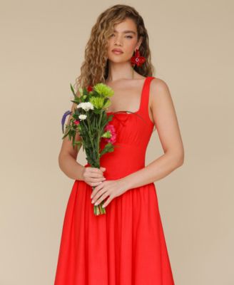 Avec Les Filles Women's Solid Drop-Waist Midi Dress - Macy's