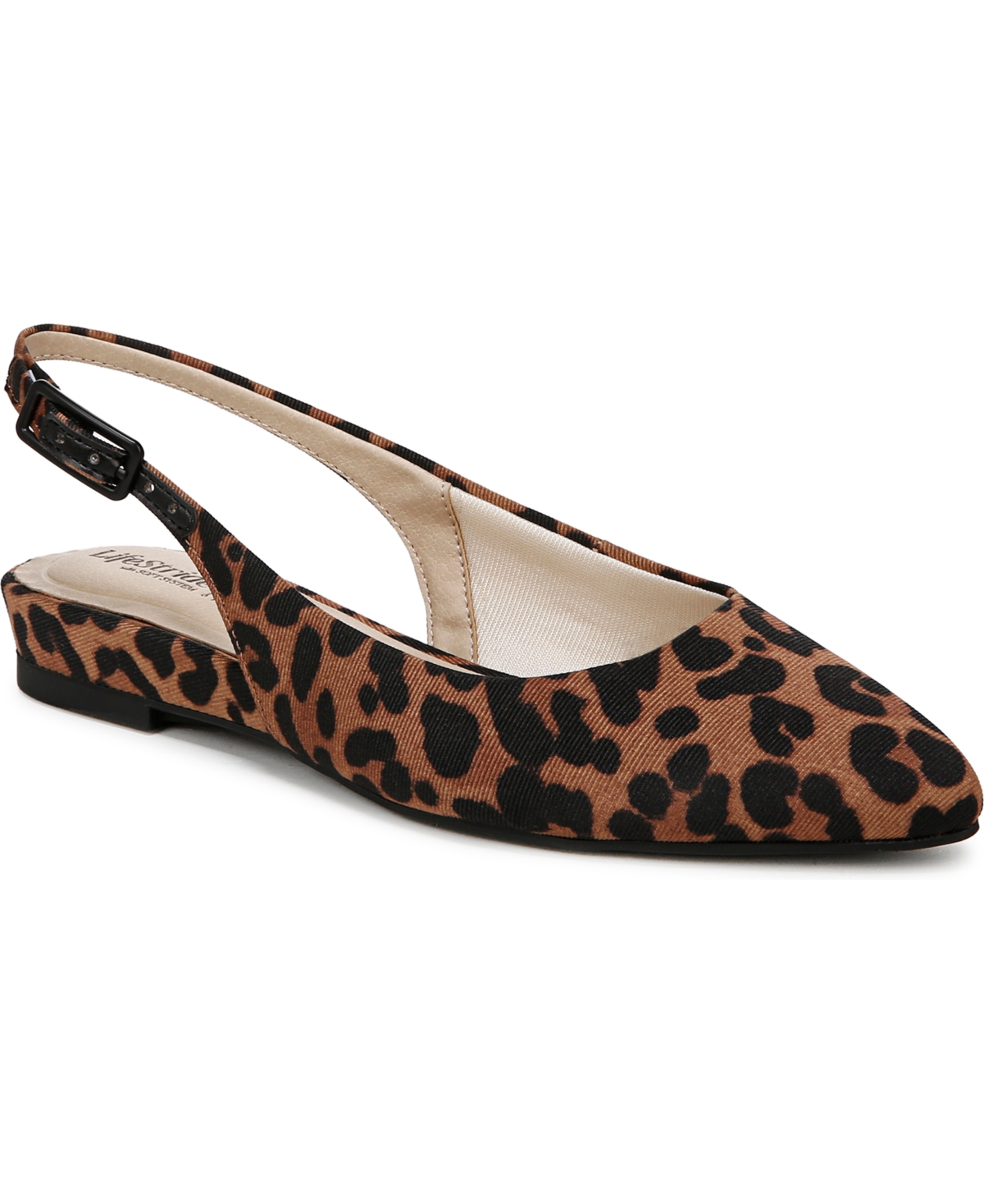 Shop Lifestride Women's Percy Pointed Toe Slingback Flats In Brown Multi Microsuede