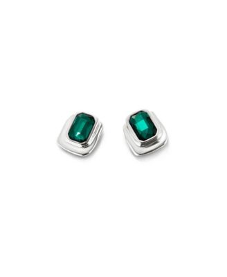 Rectangular Shaped Crystals Earrings