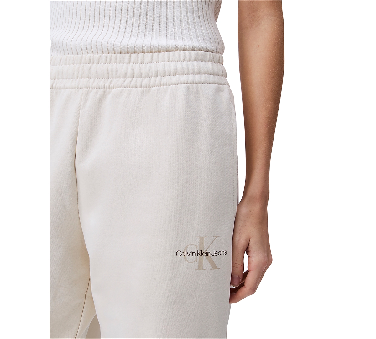 Calvin Klein Jeans Est.1978 Women's Monogram Logo Jogger Sweatpants In Turtledove