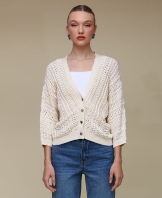 Avec Les Filles - Women's Dolman-Sleeve V-Neck Cardigan