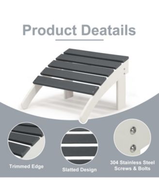 Outdoor Adirondack Ottoman - Weather-Resistant HDPE Patio Footrest for Ultimate Relaxation