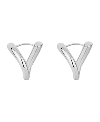 Silver and Gold Hinged Twist Hoop Earrings