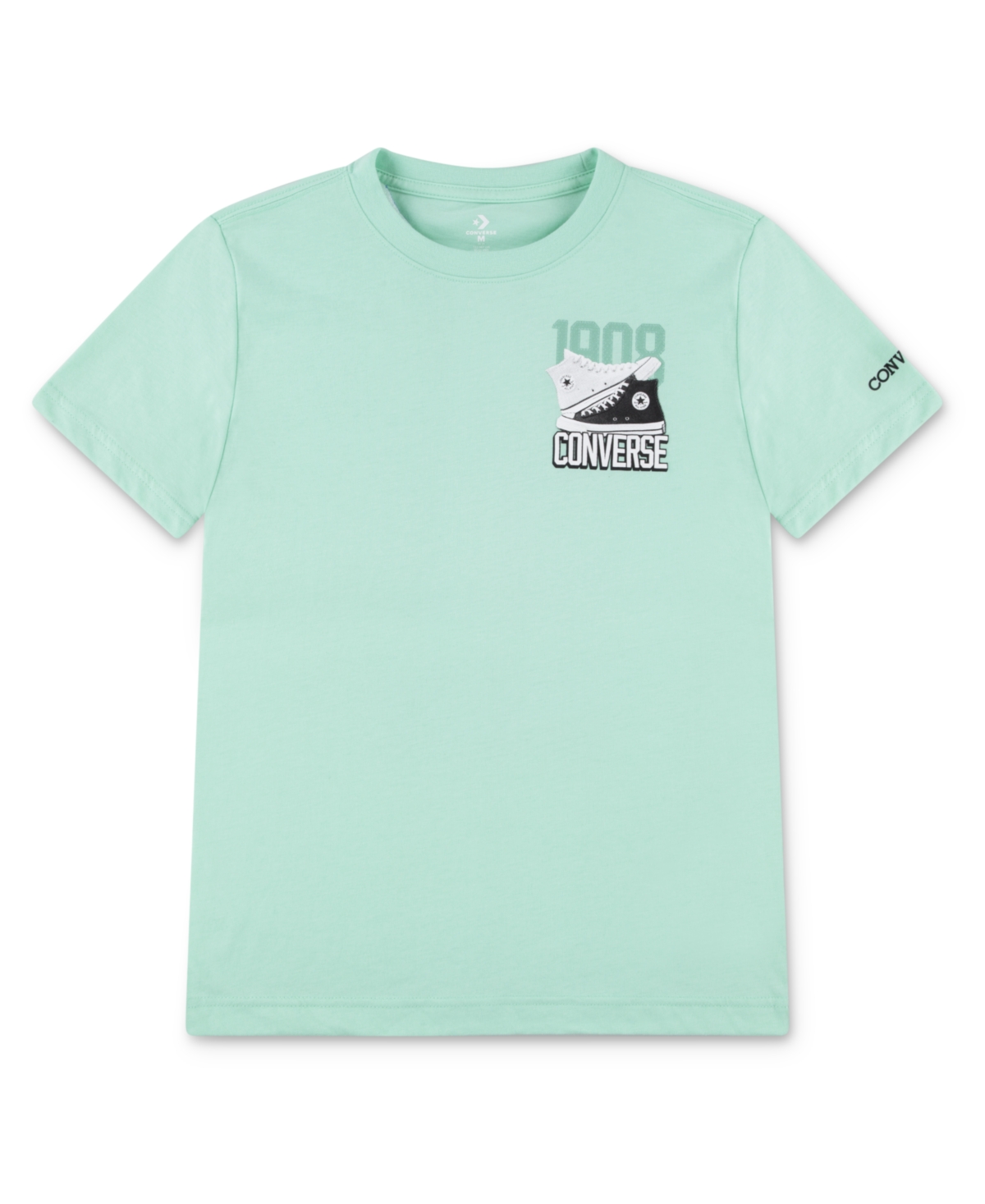 CONVERSE BIG BOYS RETRO FRONT BACK SNEAKER T-SHIRT 