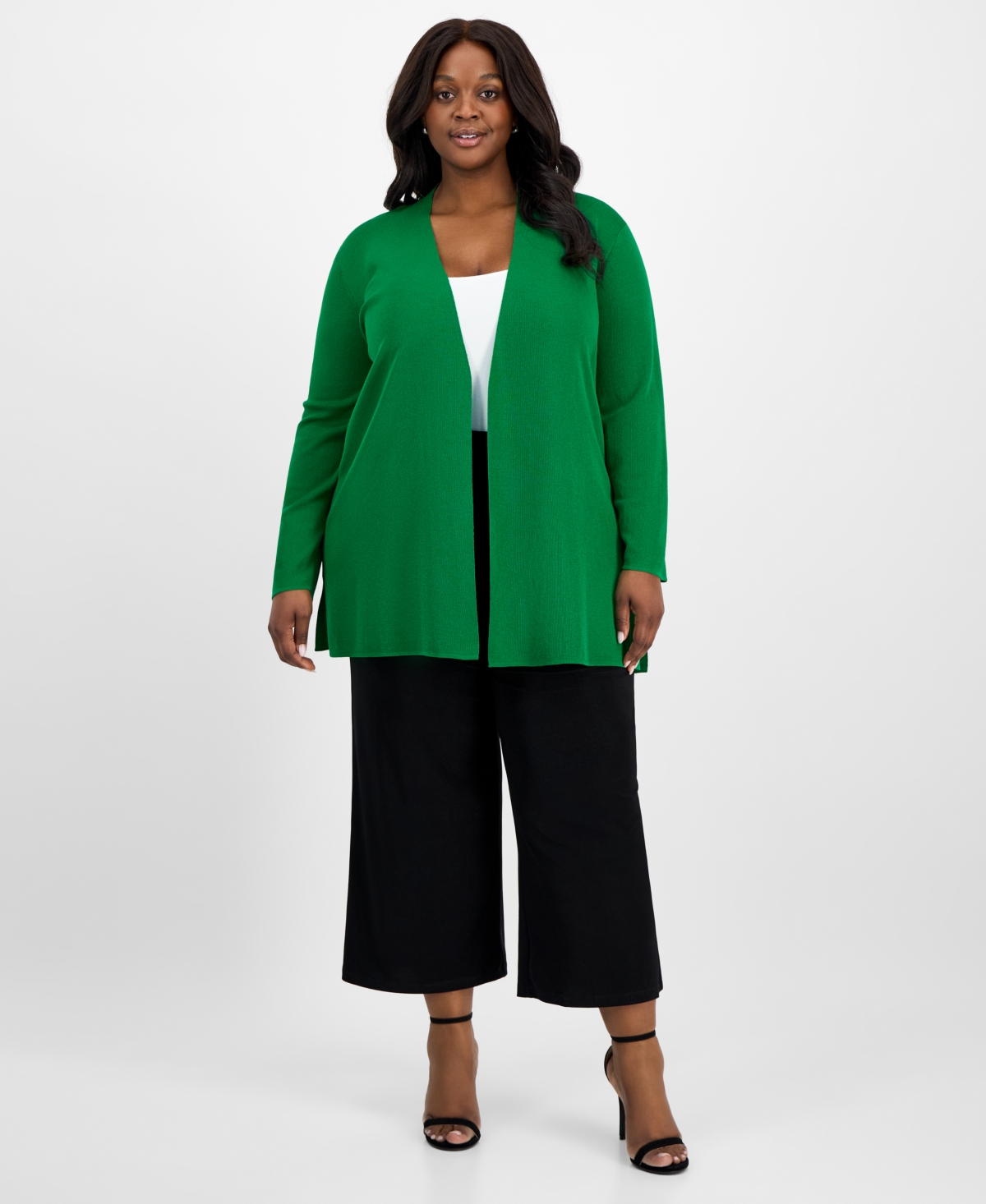 Shop Anne Klein Plus Size Napa Open-front Cardigan