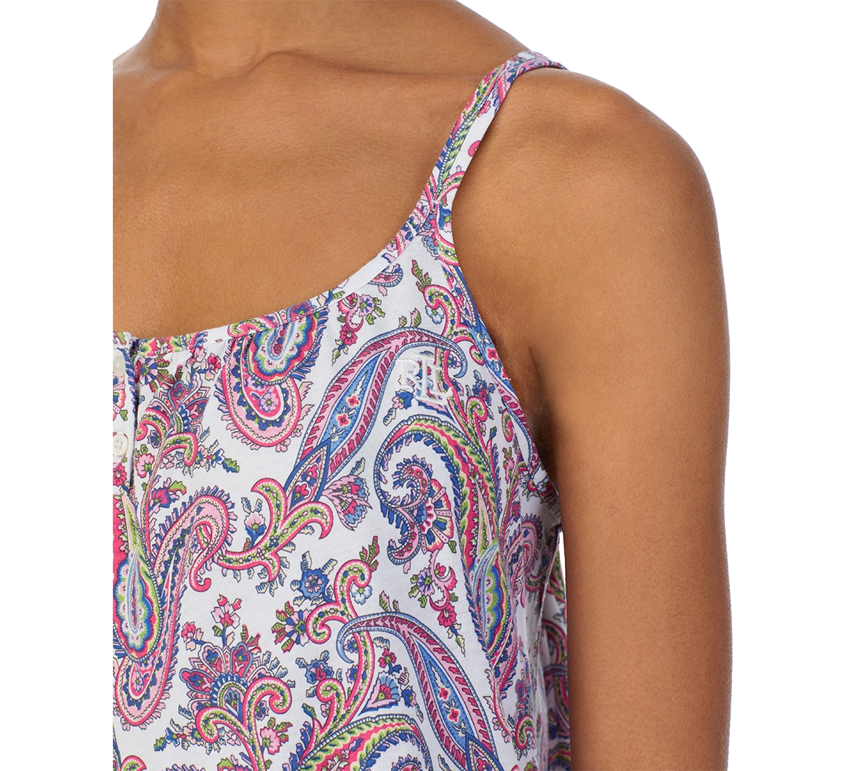 Shop Ralph Lauren Women's Printed Double-strap Nightgown In Paisley