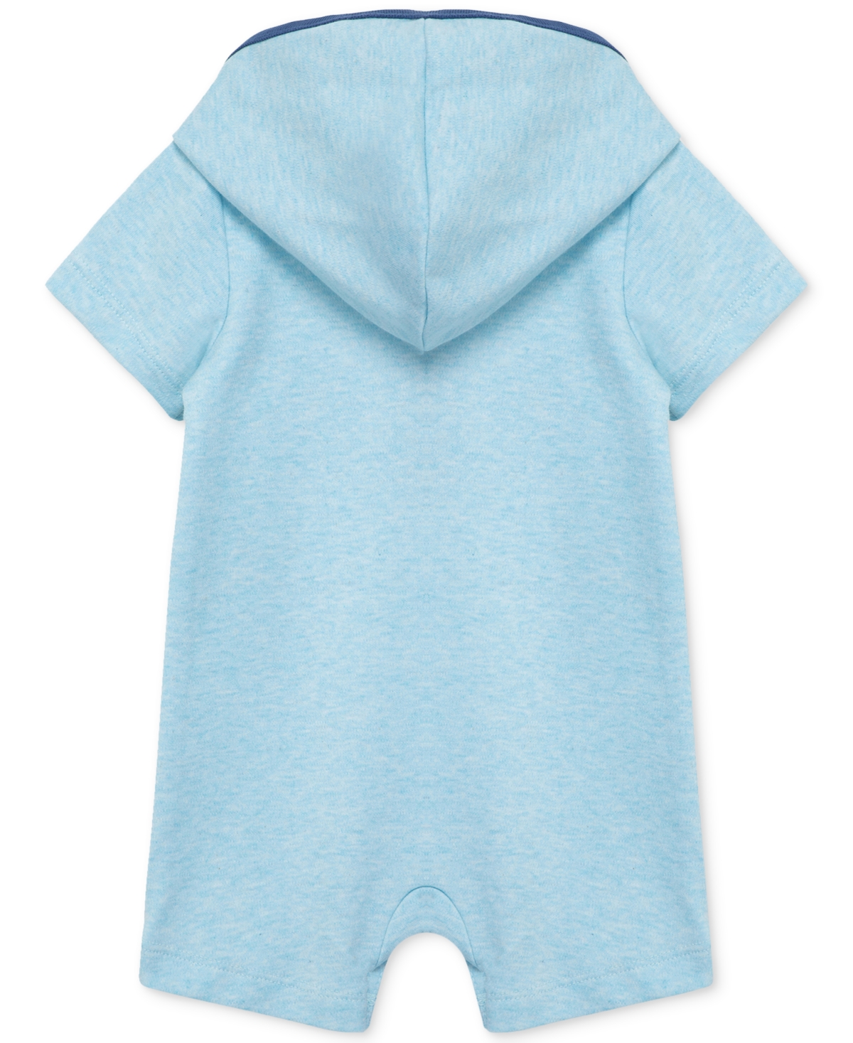 Little Me Baby Boys Breezy Cotton Hooded Romper In Blue
