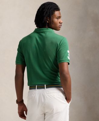 Men's Custom Slim Fit Big Pony Mesh Polo Shirt