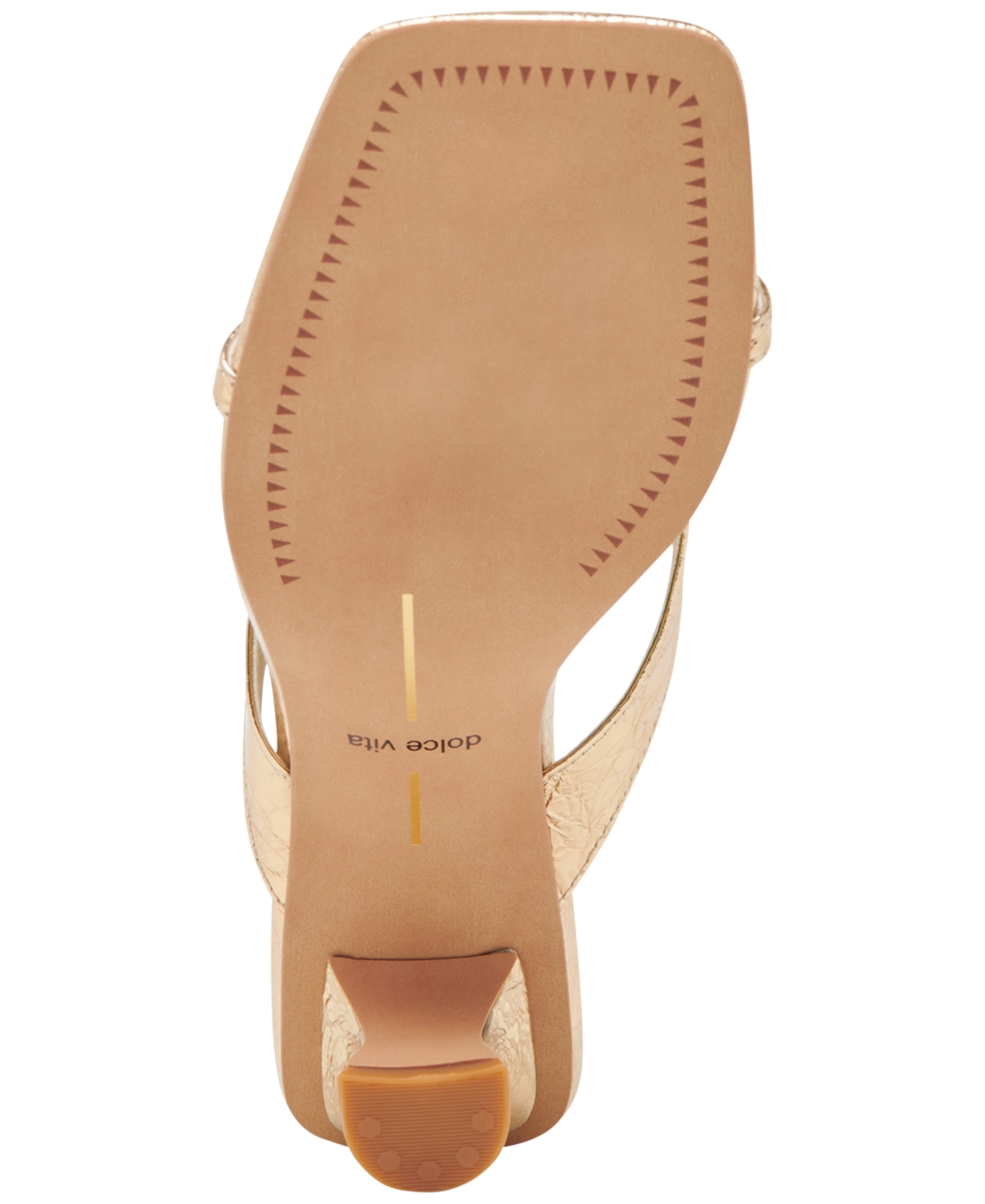 Dolce Vita Women's Gitel Crossband Slide High Heel Dress Sandals In Gold Distressed Metallic Leather