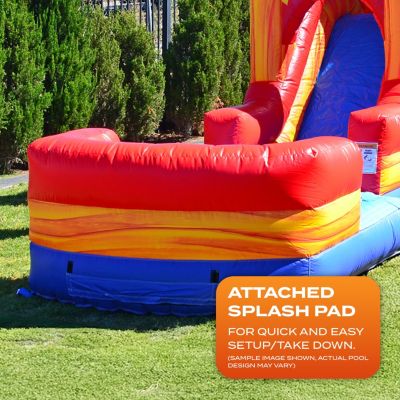 Superhero Bounce House Water Slide Combo with Pool (Blower Included), for Kids and Adults, Wet Dry Use, Tunnel Entrance, Basketball Hoop, Outdoor Indoor