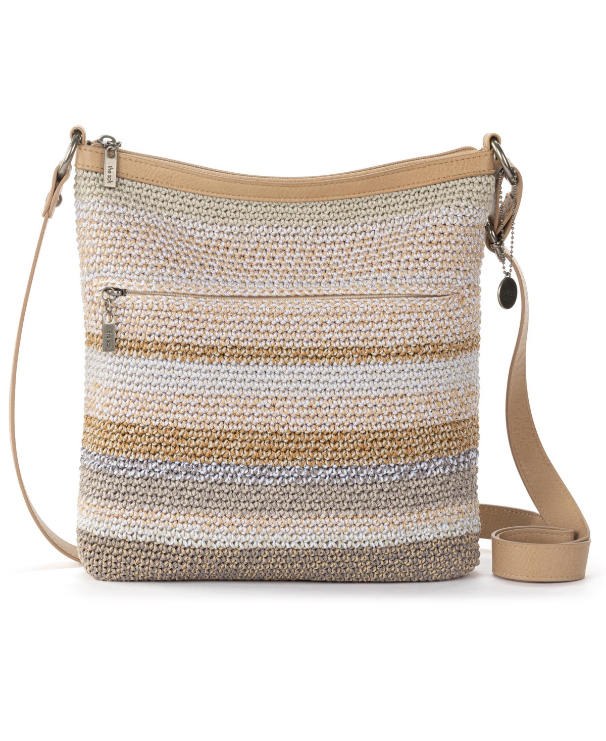 Women's Lucia Crochet Medium Crossbody Bag - Sand Stripe