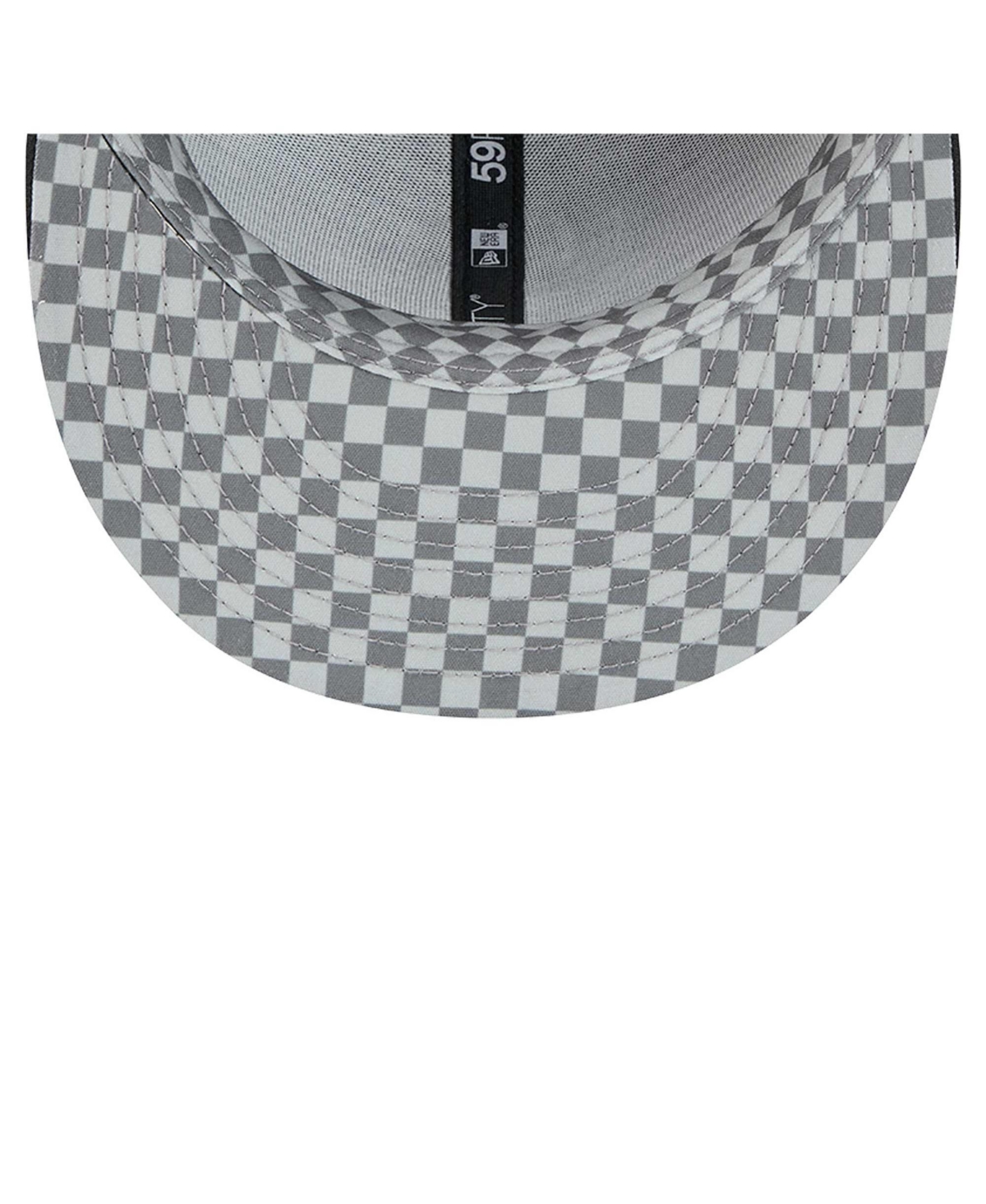 New Era Men's Black Chicago White Sox Checkered Undervisor 59fifty Fitted Hat In Black
