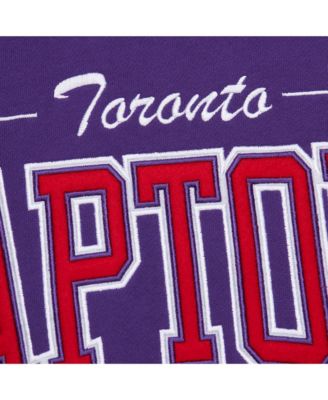 Men's Purple Toronto Raptors Hardwood Classics There Back 2.0 Vintage Pullover Sweatshirt