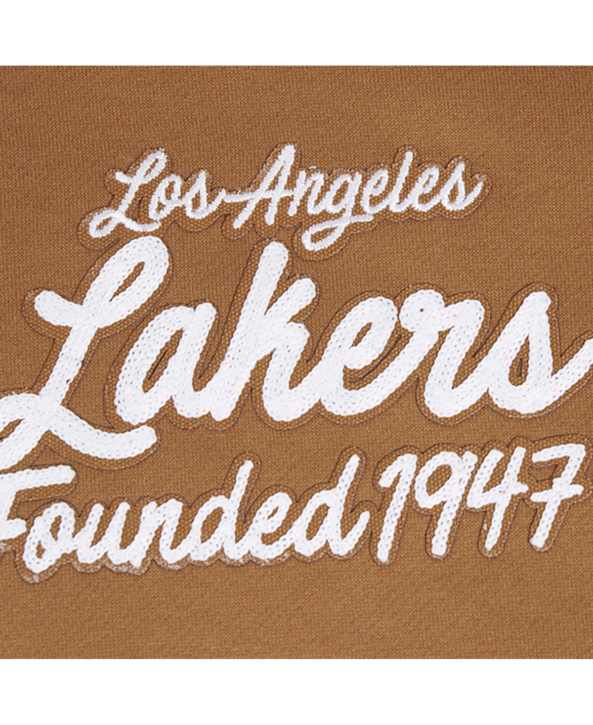 Pro Standard Brown Los Angeles Lakers Paint The City Drop Shoulder Pullover Hoodie In Brown