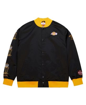 Men's Black Los Angeles Lakers Hardwood Classics Team OG 3.0 Lightweight Satin Full-Snap Jacket