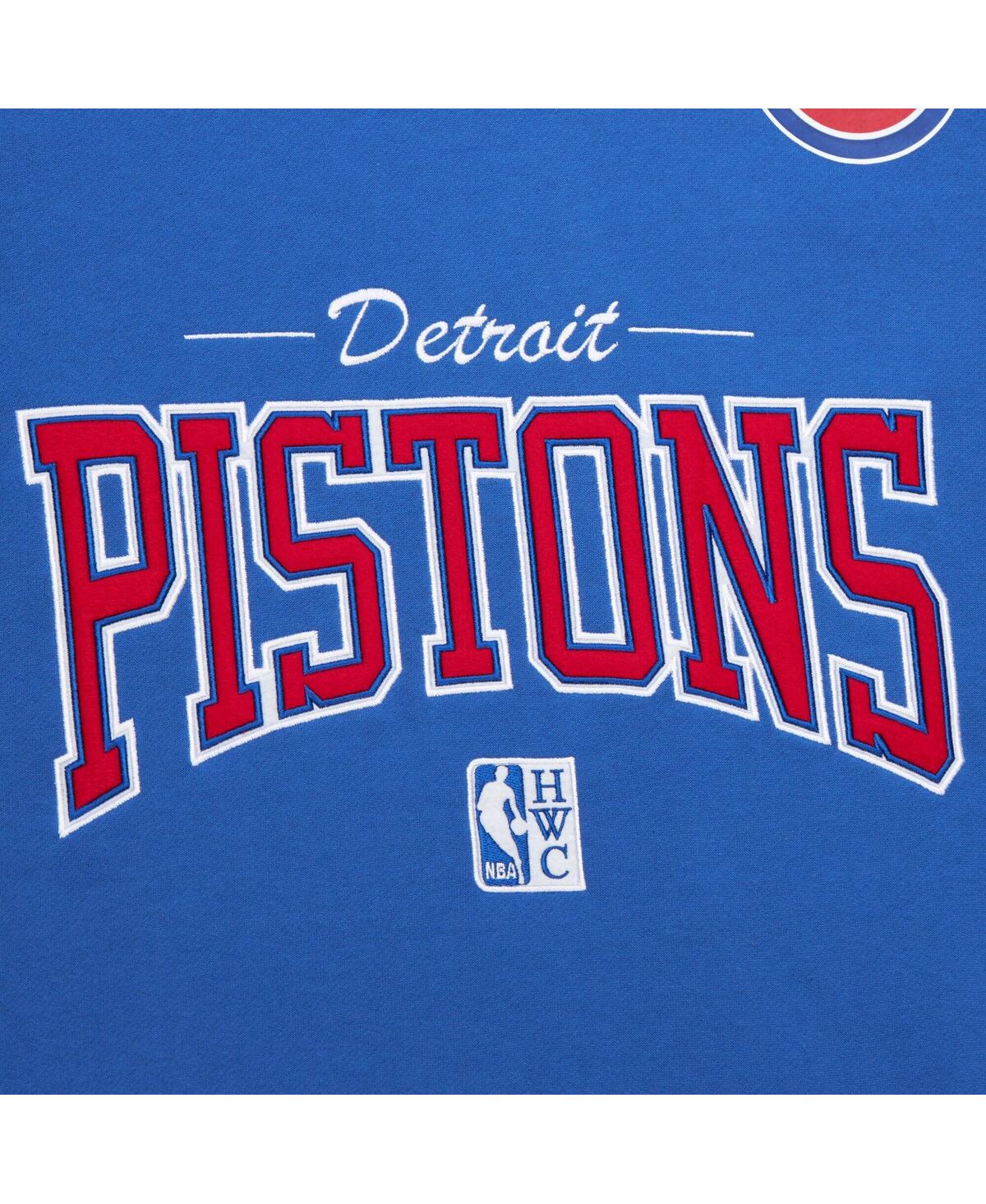 Mitchell & Ness Men's Blue Detroit Pistons Hardwood Classics There Back 2.0 Vintage Pullover Sweatshirt In Blue