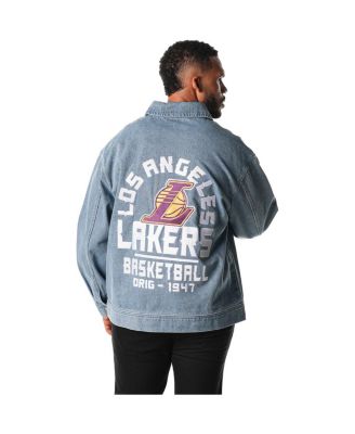 Men's and Women's Blue Los Angeles Lakers Coaches Full-Zip Denim Jacket