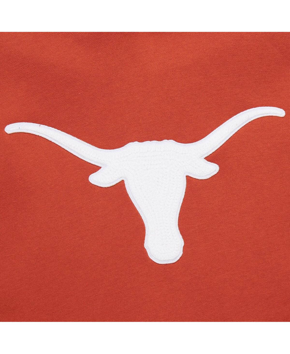 Mitchell & Ness Men's Texas Orange Texas Longhorns Chainstitch Fleece Pullover Hoodie In Texas Orange